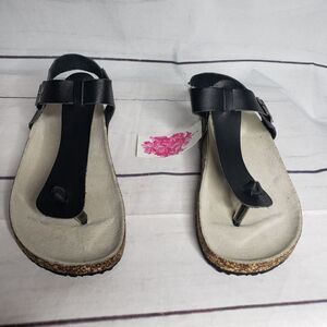 Anatomic size 36 black cork heel sandal NWT